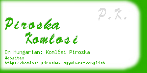 piroska komlosi business card